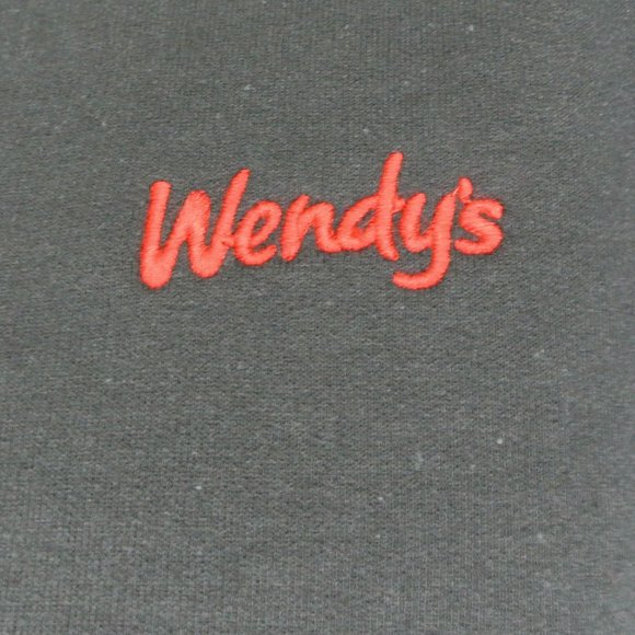 WENDY'S Hamburgers Black Sweatshirt Employee Uniform Shirt Size S Small - Picture 3 of 10